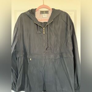 St. John Sport Black Hooded Windbreaker